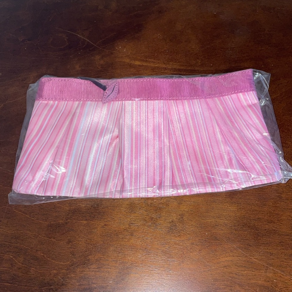 Avon 2006 Pink Striped Zippered Make Up Travel Bag Brand New